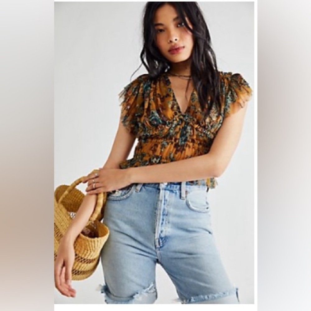 Free People Making Me Smile Print Top